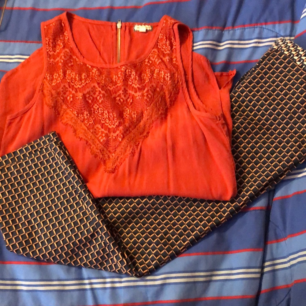 Topshop Funky patterned crop pants
